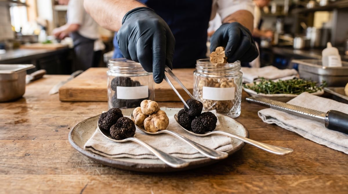 Chef qui cuisine de la truffe